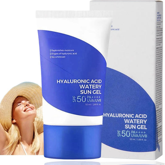 50Ml Hyaluronic Acid Watery Sun Gel,Hyaluronic Acid Natural Sun Cream,Korean Sunscreen Spf50+++,Hyaluronic Acid Sunscreen,Korean Sunscreen Spf 50 Face,Korean Sunscreen Cream,Sunscreen Face Moisturiser